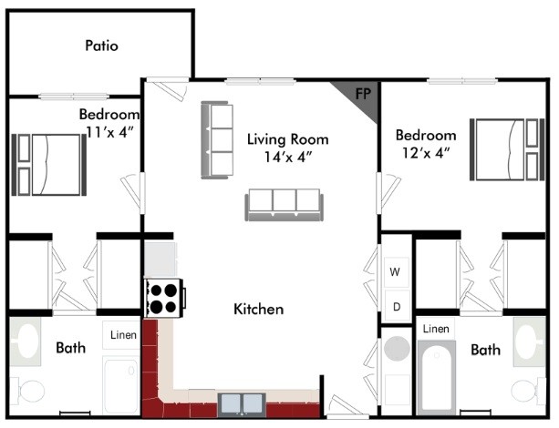 Plano de planta grande y funcional - Diamond Brooke