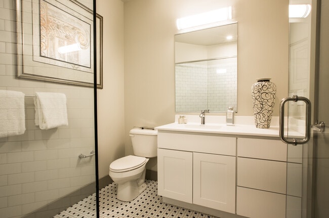 Main bathroom with shower (2Br2Ba) - The Whitfield Apartments