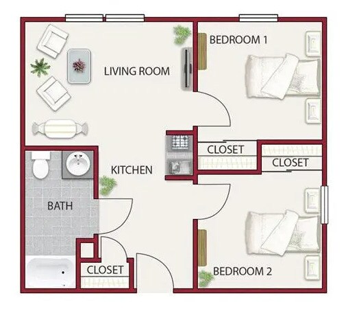The Cornish - 2 habitaciones - Hilltop Commons Senior Living
