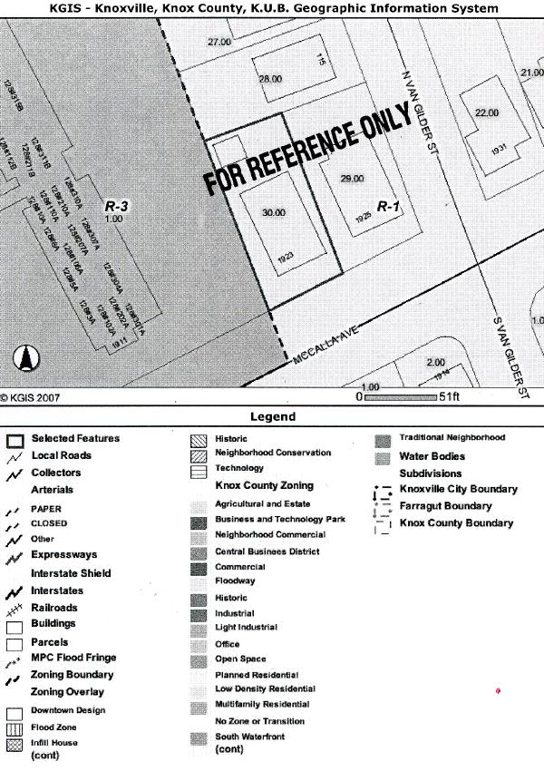 Zoning Map - 1923-1925 McCalla Ave