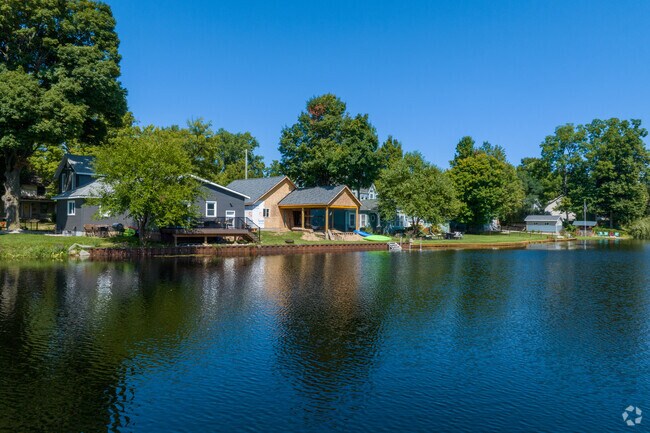 Waterside homes on Mill Pond are built for easy kayaking and fishing in Fenton.