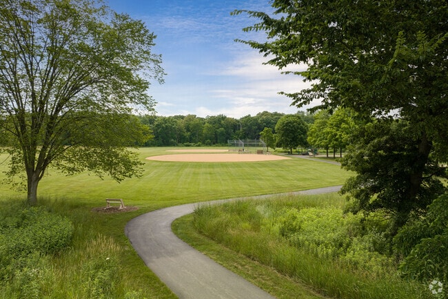 Lindholm Park in Libertyville includes a baseball field and walking path.