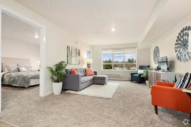 Tukwila Village Living Room and Bedroom - Tukwila Village Senior Living Apartments