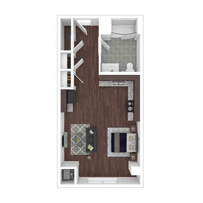 Plano de planta del estudio 7850 East Jefferson - 7850 East Jefferson
