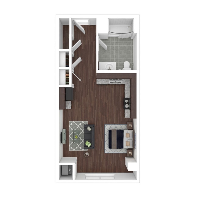 Studio Floorplan 7850 East Jefferson - 7850 East Jefferson