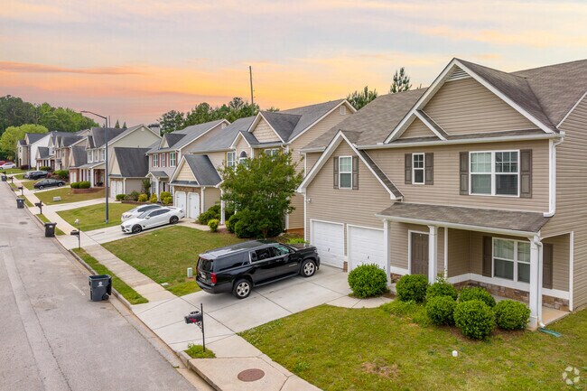 Many houses in Hiram are built in a style that features spacious and multi-level designs.