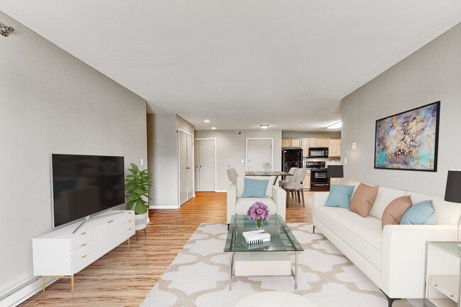 Sala de estar de McEnroe Place - McEnroe Place Apartments