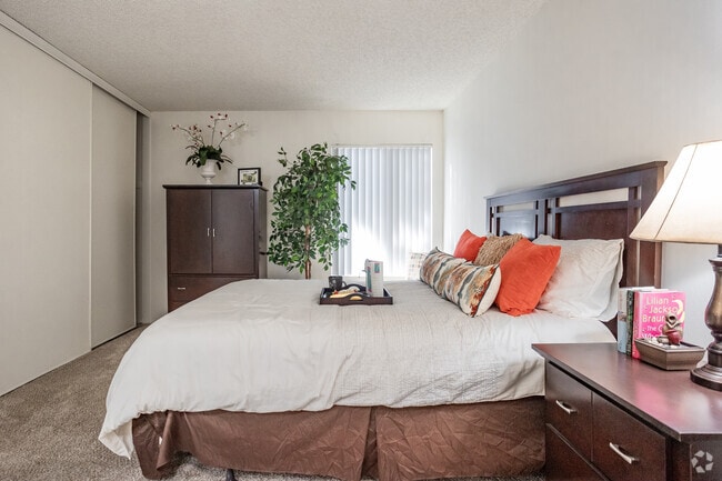 2BR, 1BA - 876SF - First Bedroom - Jasmine Villas