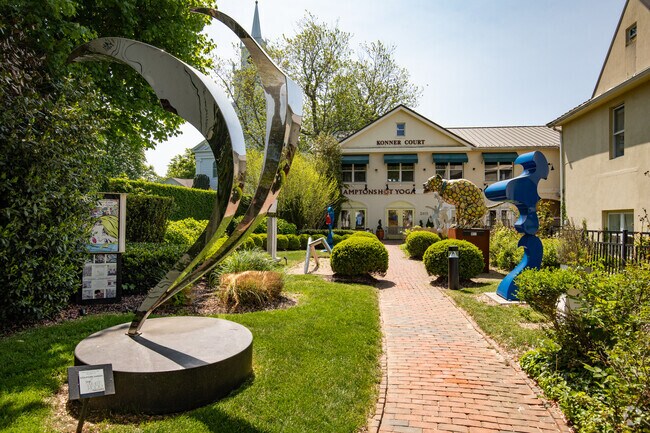 The Bridgehampton Sculpture Garden offers unique pieces among greenery.