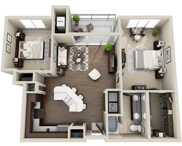 Four Seasons Apartments – 1 Bed 1 Bath Den (FS 4)