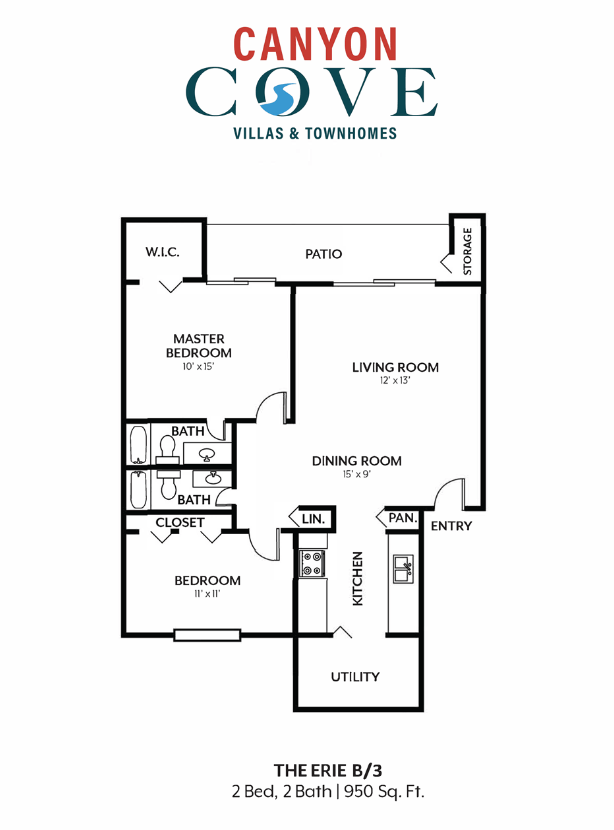 Canyon Cove Villas and Townhomes – Erie 2 Bedroom 2 Bath