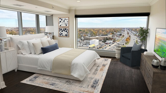 2/3 BEDROOM MASTER. STUNNING VIEWS TO DOWNTOWN DETROIT AND CANADA! - 555 Luxury Apartments