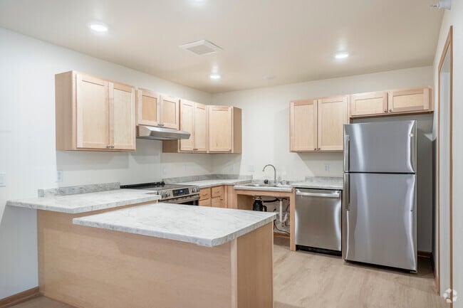 2BR, 1BA - 900SF - Kitchen - PDC Eco Cottages