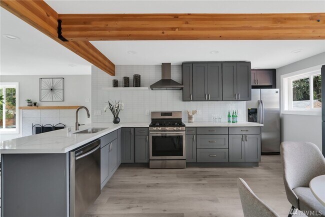 Kitchen with top model kitchen range - 8511 2nd Ave NE