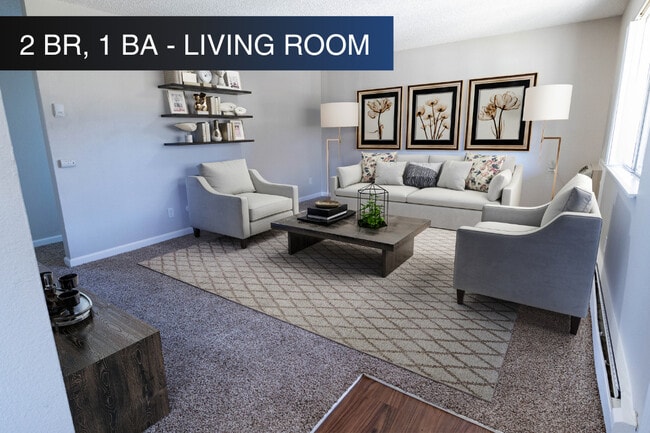 2 BR, 1 BA - Living Room - Bear Valley Village Apartments