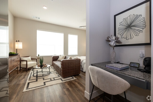 Studio - 549SF - 558SF - Built in desk - Alexan Montview Plaza