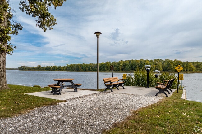Shore Acres Park in Chillicothe is on the Illinois River and offers stunning views of the river.