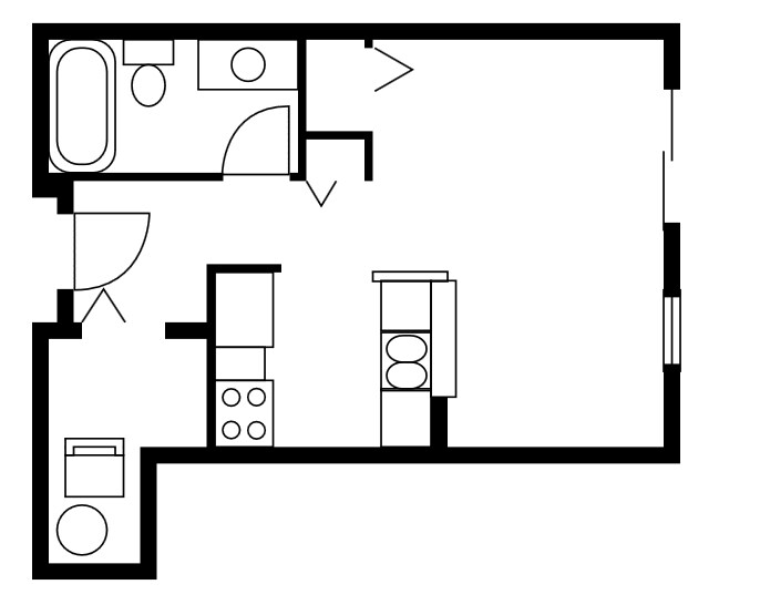 Plano de planta E - The Allegro Apartments