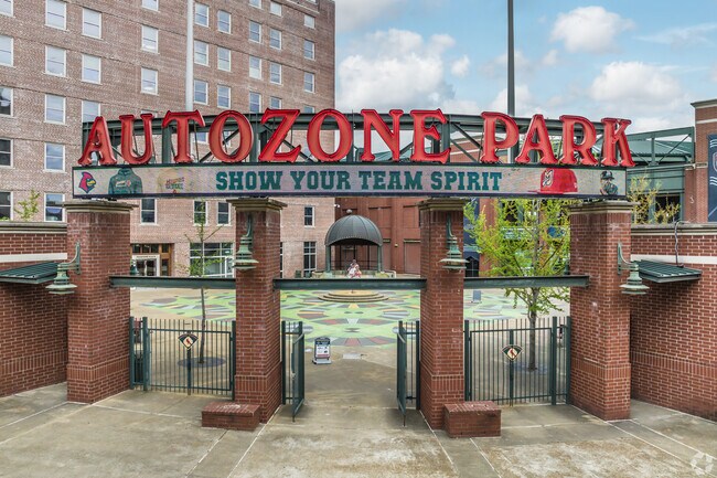 The sign to Autozone Park, home of the Redbirds.