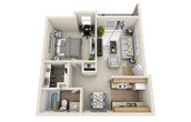 1 Bedroom 1 Bath 544 SQ FT 