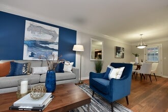 Spacious living room with hardwood-style flooring - The Preserve at Crestwood