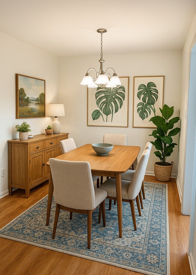 staged dining room - 2118 Acklen Ave Apartment