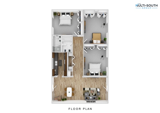 3 Bedroom 2 Bath Flat - Emerald Ridge Apartments