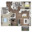 Two Bedroom, Two Bath, and Den (C3)