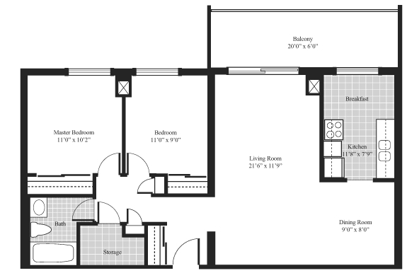 2BR/1BA - Clipper Apartments