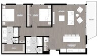 Two Bedroom Two Bathroom 1,170 Sq Ft (L)