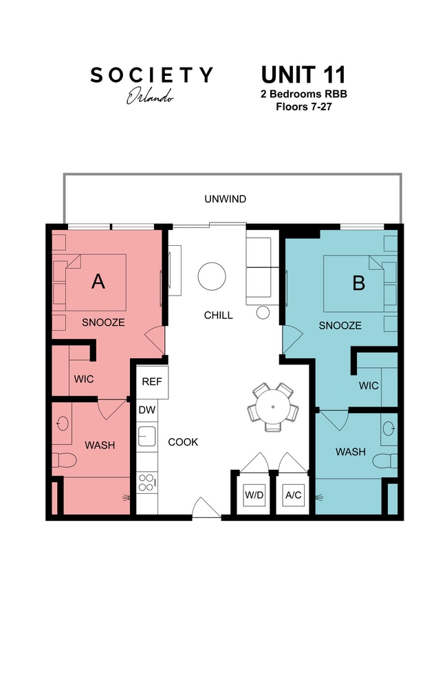 Unit 11_Floors 7-27_B9_RBB - Society Orlando Apartments