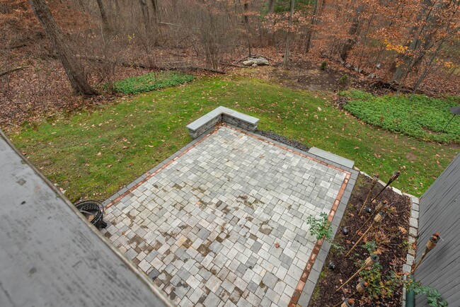 View of Outside patio from upper deck patio - 82 Conestoga Way