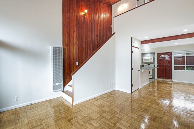 Living Room & Stairway to Bedroom - 279 S Church Ln