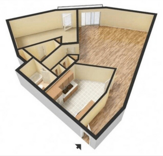 1X1 - 660 Sq. Ft..jpg - Azur Tower
