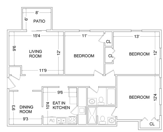 3BR/2BA - Brandon Point Apartments