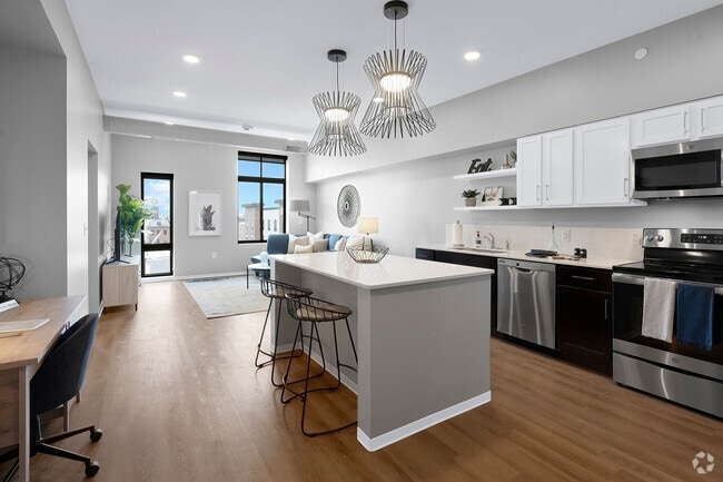 Furnished Kitchen in a One Bedroom Unit - North Side Yard