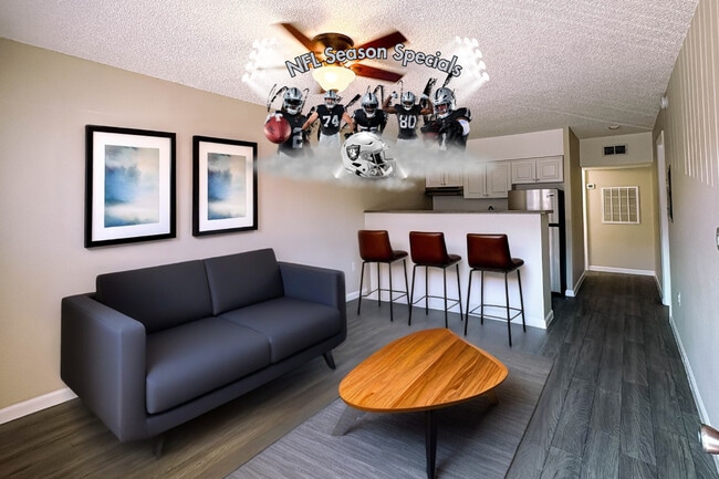 1BR, 1 BTH - Living Area - Ogden Villas