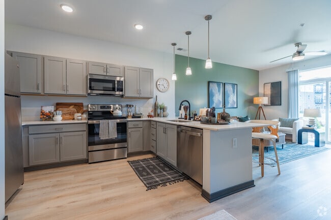 1BR, 1BA - 741SF - Kitchen - The Flats of River Ridge