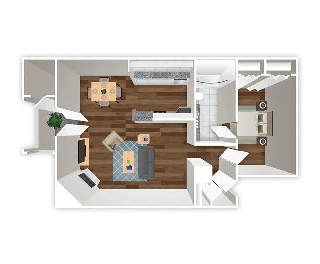 1BR, 1BA- 726SF - Mercer Park