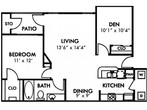 One Bedroom A3 with Den