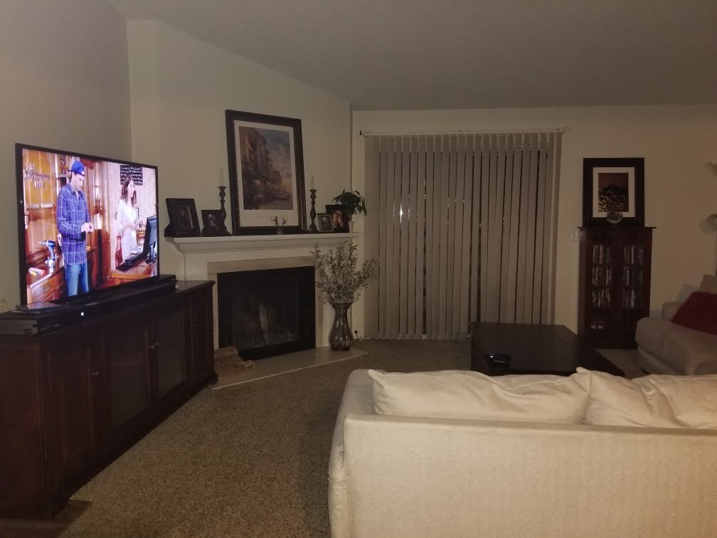 Living room with wood burning fireplace - 3334 S Ammons Street