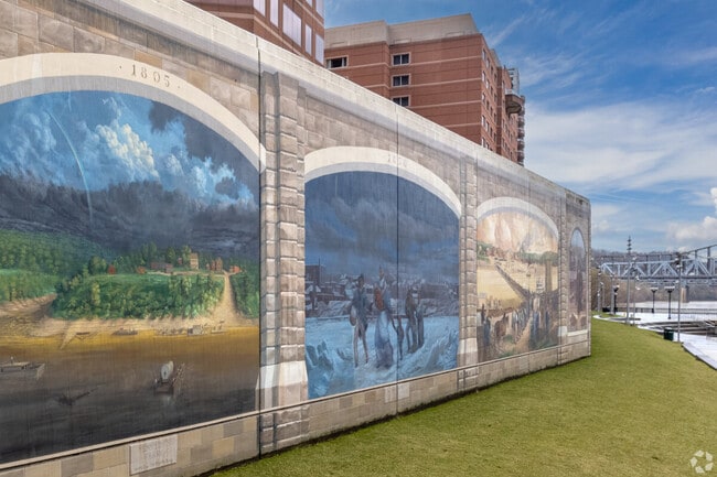 The Roebling Murals in Downtown Covington tell the history of the region from 8000 B.C. to 2008.