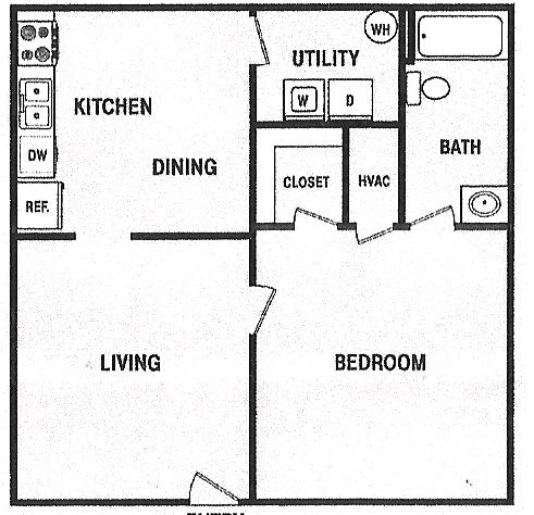 1HAB/1BA - Oak Park & Gulf Grove Apartments