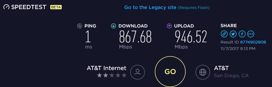 Wired speed test. Wireless speeds will vary up to 300mbps. - 3675 31st St