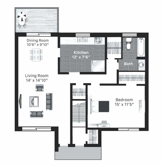 1×1 First Floor - Belle Harbour Apartments