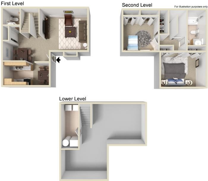 Eagle Ridge Apartments – Two Bedroom Townhome w/ basement