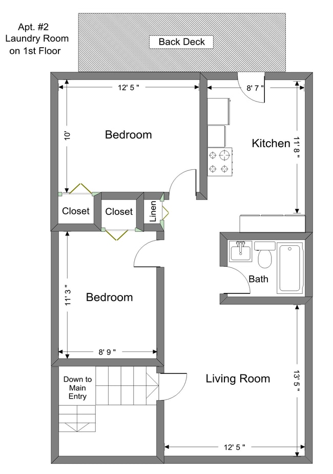 Apartment Layout - 606 W Summit St House