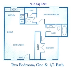 2 habitaciones, 1,5 baños - 71st Street Apartments