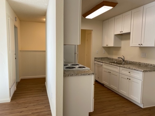 New Kitchen cabinets dishwasher and microwave over full size electric oven - Lake Murray Villa