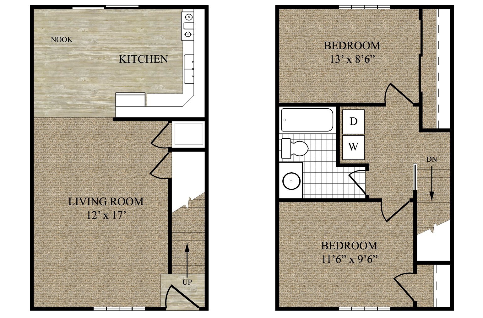 Riverview Apartments – 2 Bed Townhouse